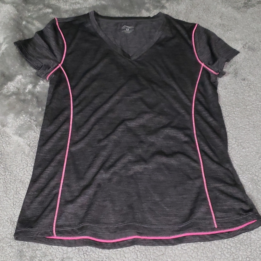 💛5 for $20💛Workout/Exercise Essentials Gray & Pink V- Neck